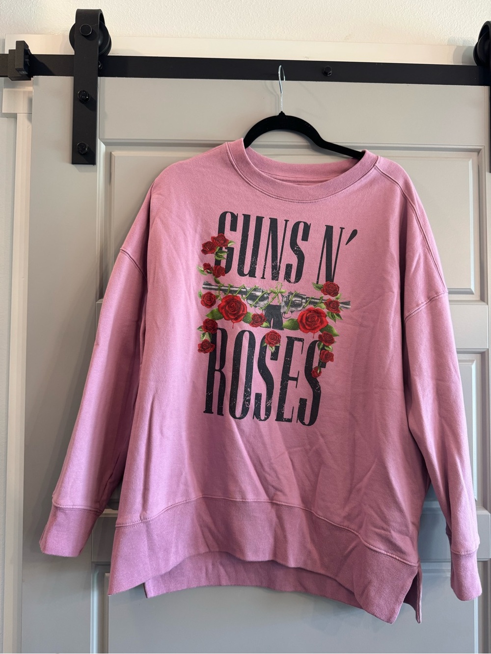 Guns N' Roses Pink Graphic Crewneck Sweatshirt